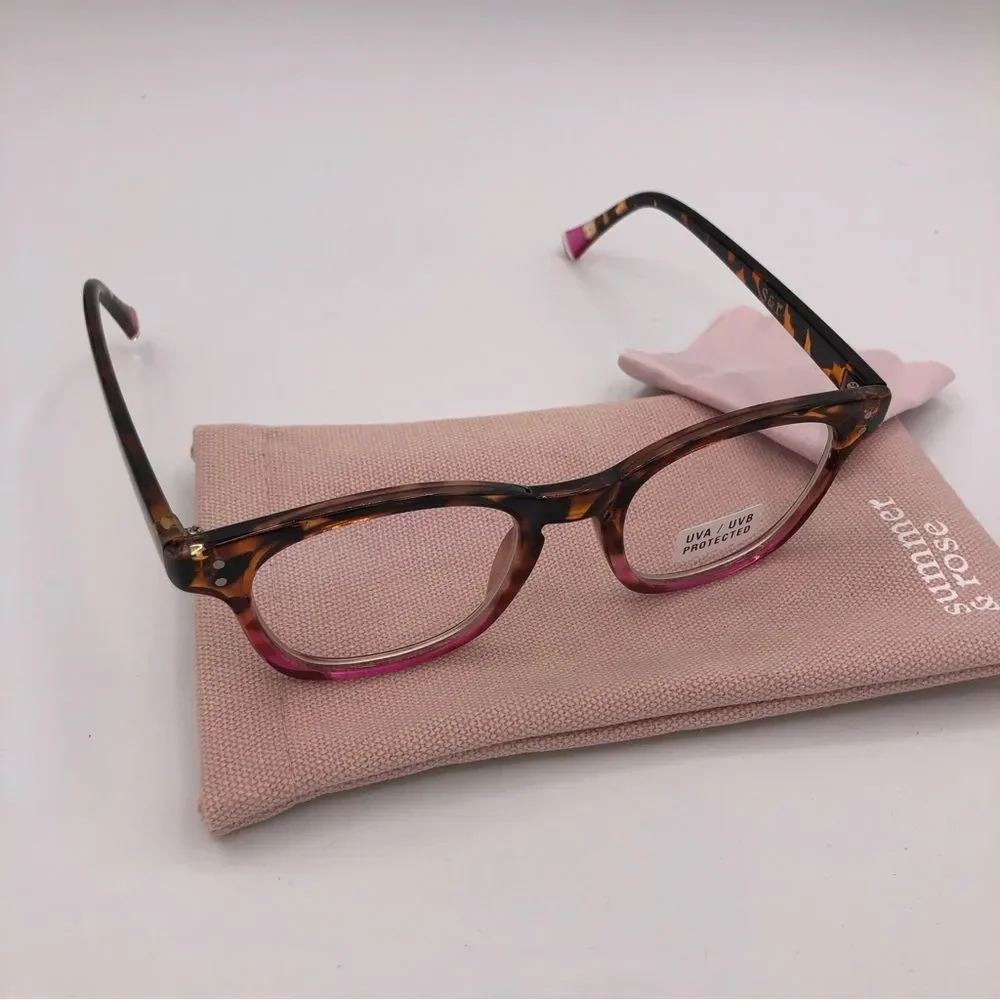 Summer & Rose Ombré Recycled Plastic Blue Blockers with Soft Case NEW